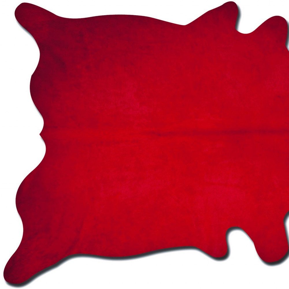6′ X 7′ Red Cowhide Area Rug