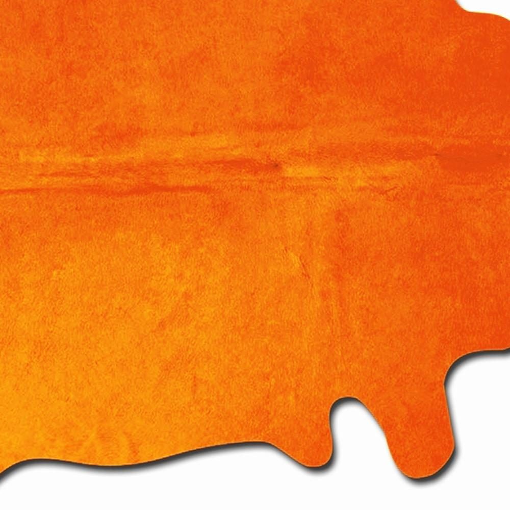 6′ X 7′ Orange Cowhide Area Rug