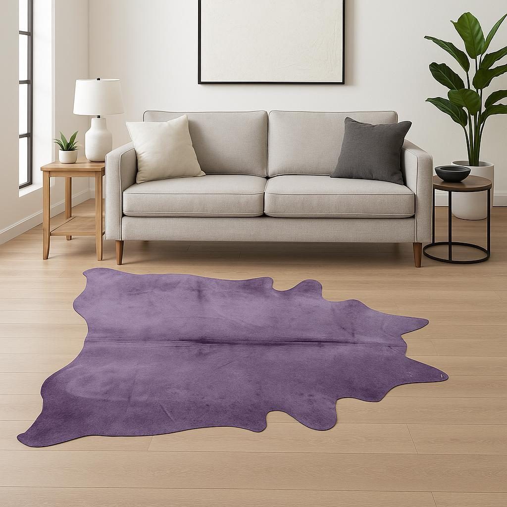 6′ X 7′ Purple Cowhide Area Rug