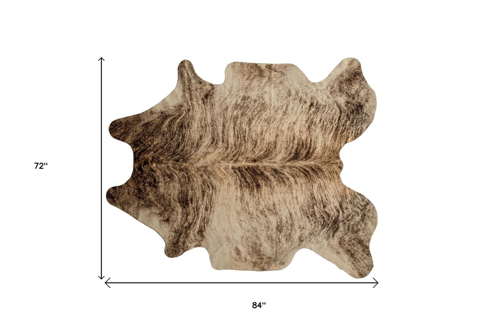 6′ X 7′ Brown Cowhide Print Area Rug