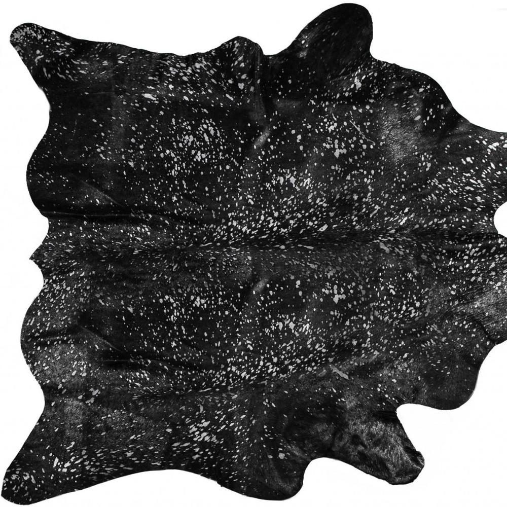 6′ X 7′ Black And Silver Cowhide Area Rug
