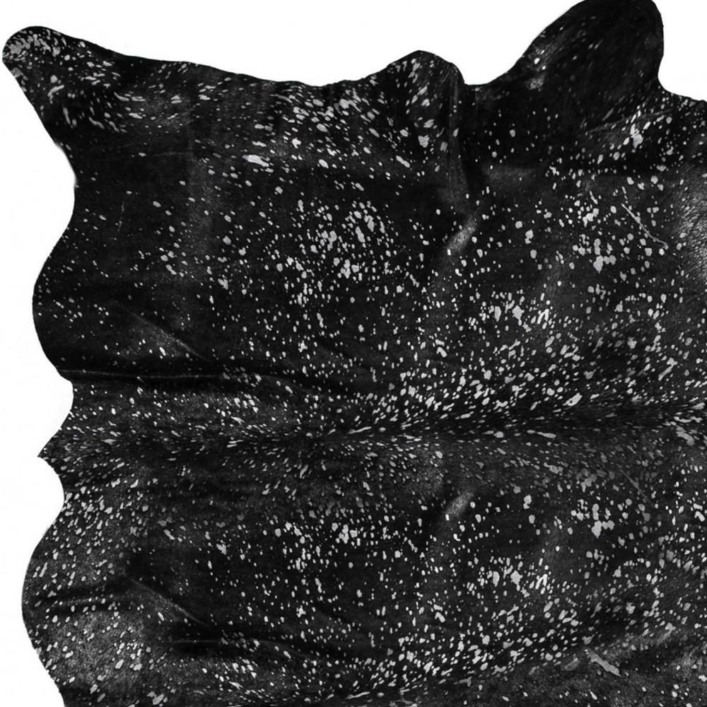 6′ X 7′ Black And Silver Cowhide Area Rug