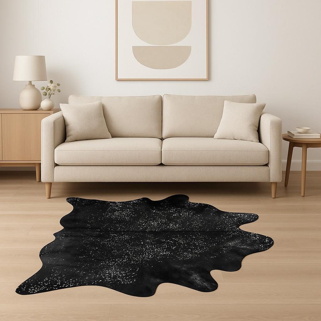 6′ X 7′ Black And Silver Cowhide Area Rug