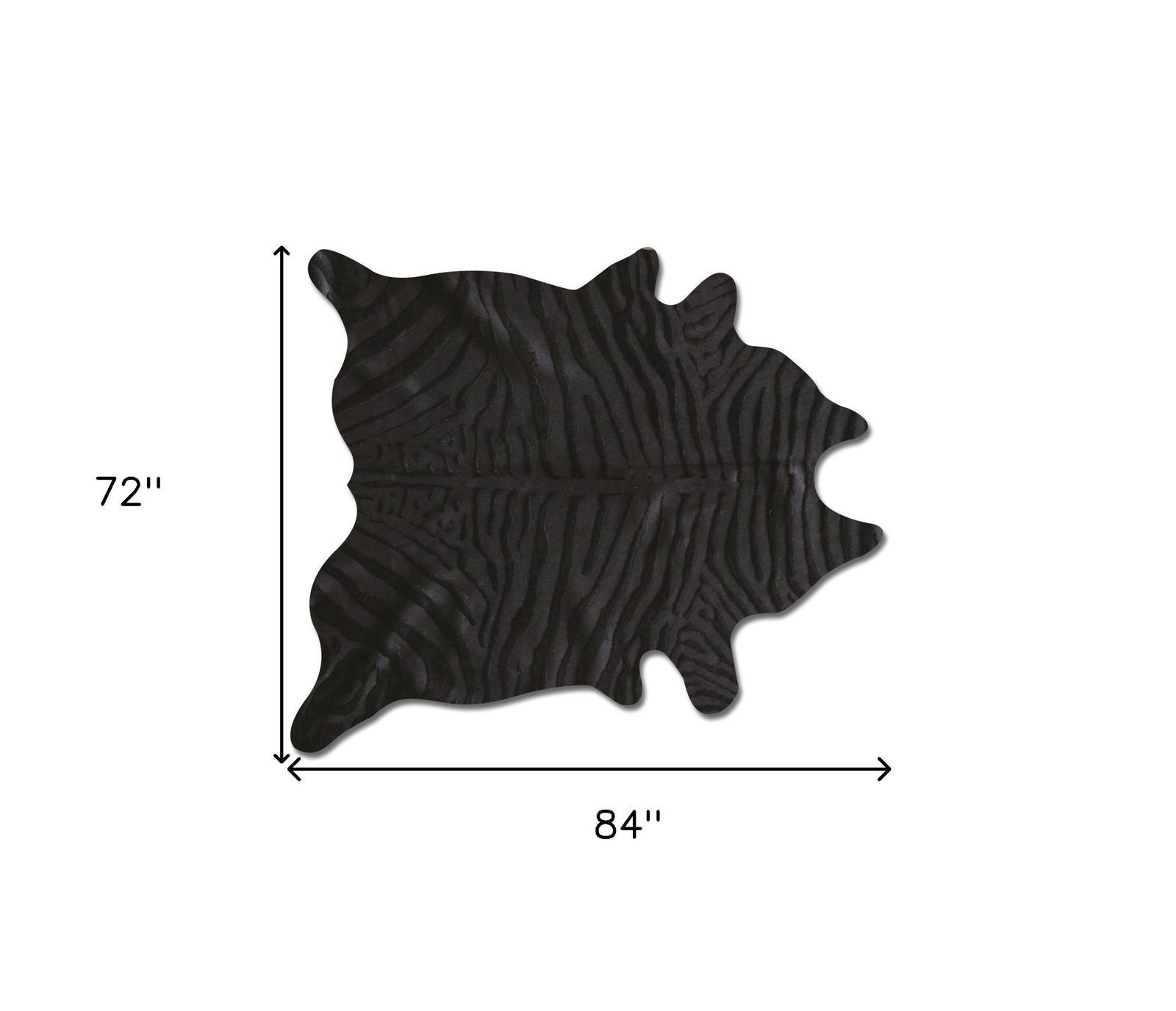 6′ X 7′ Black Cowhide Handmade Area Rug