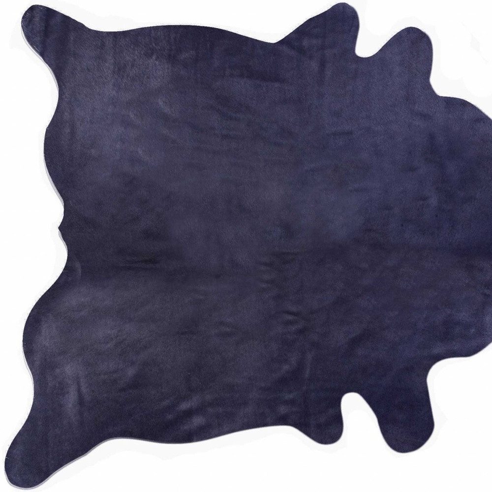 6′ X 7′ Navy Blue Cowhide Area Rug