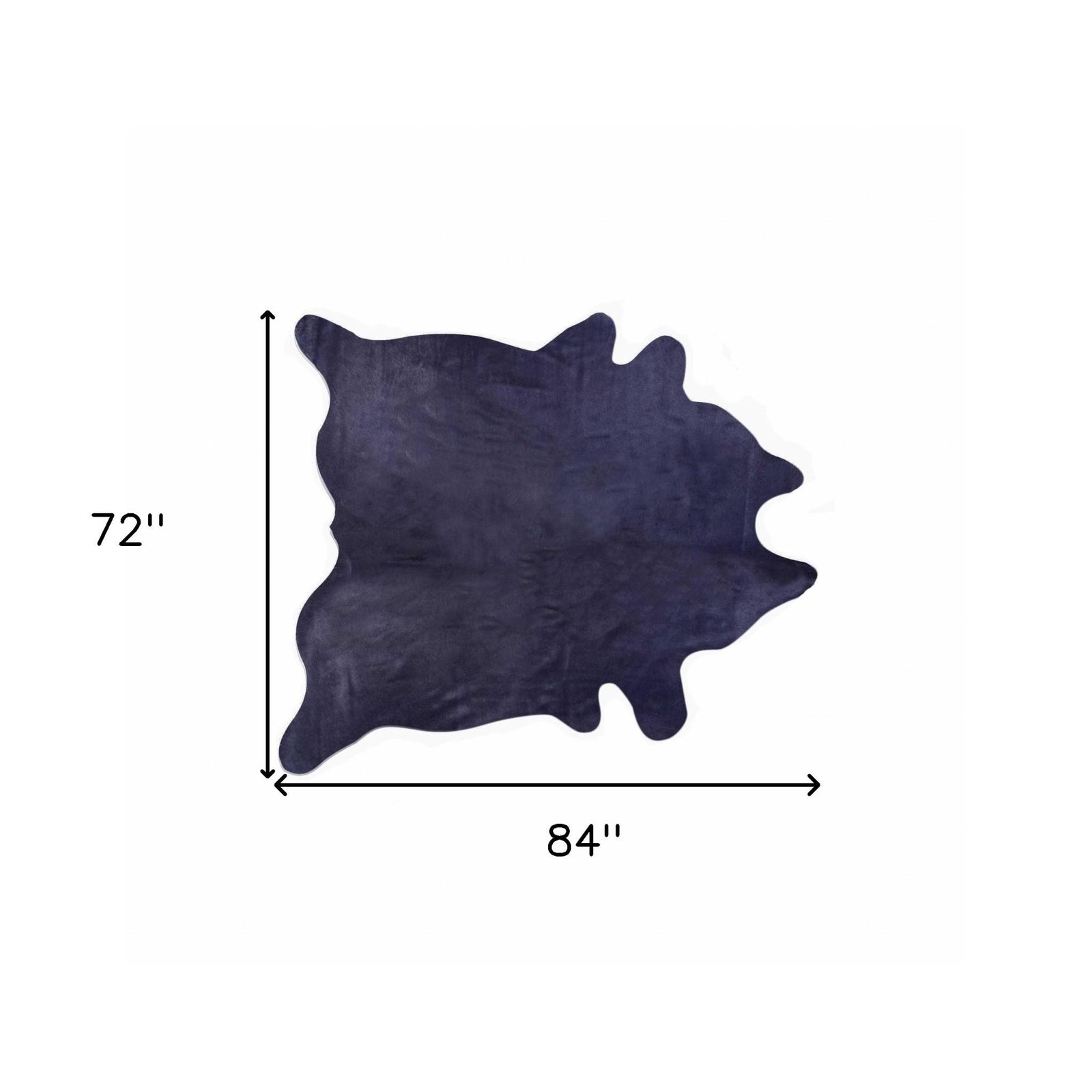 6′ X 7′ Navy Blue Cowhide Area Rug