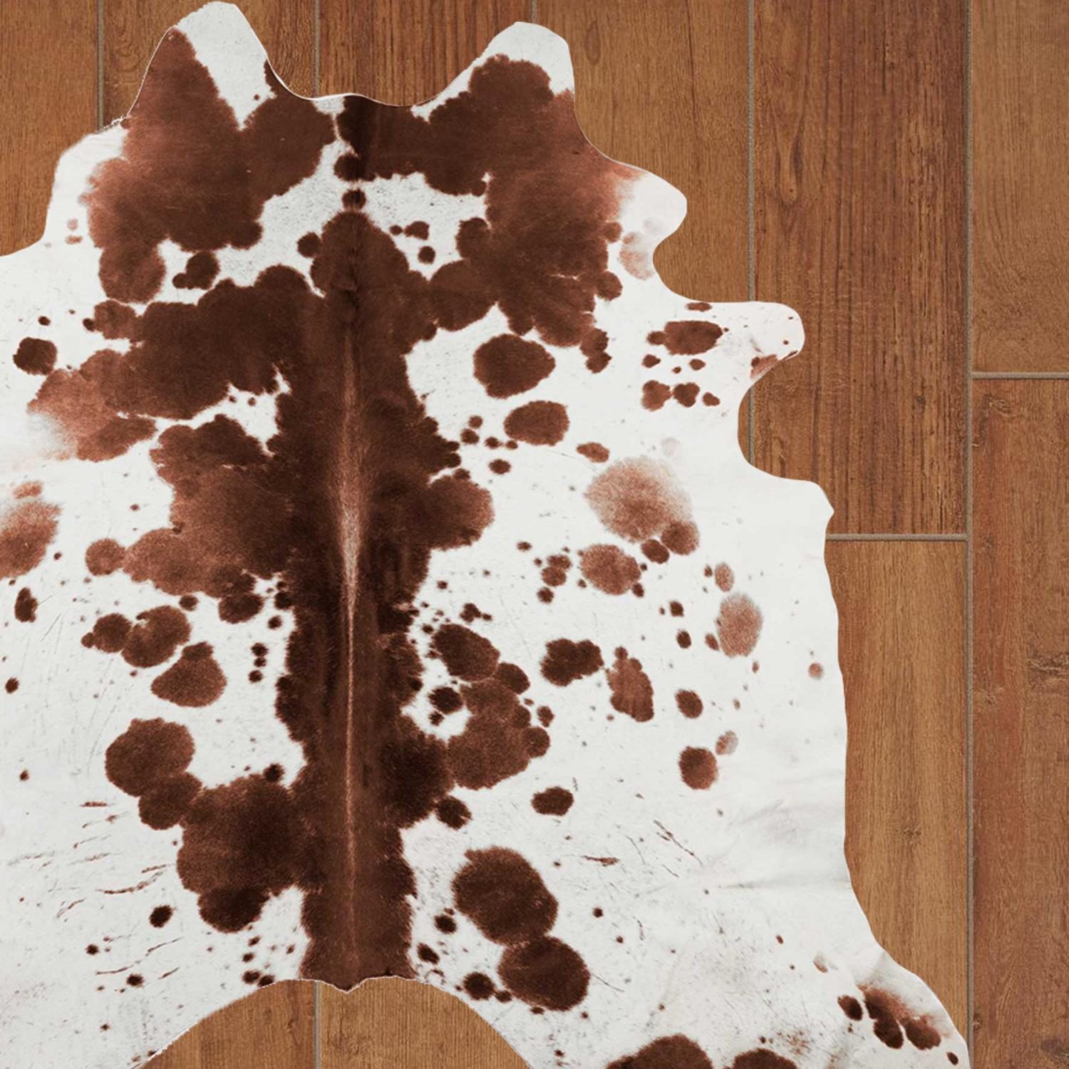 6′ X 7′ White Cowhide Print Area Rug