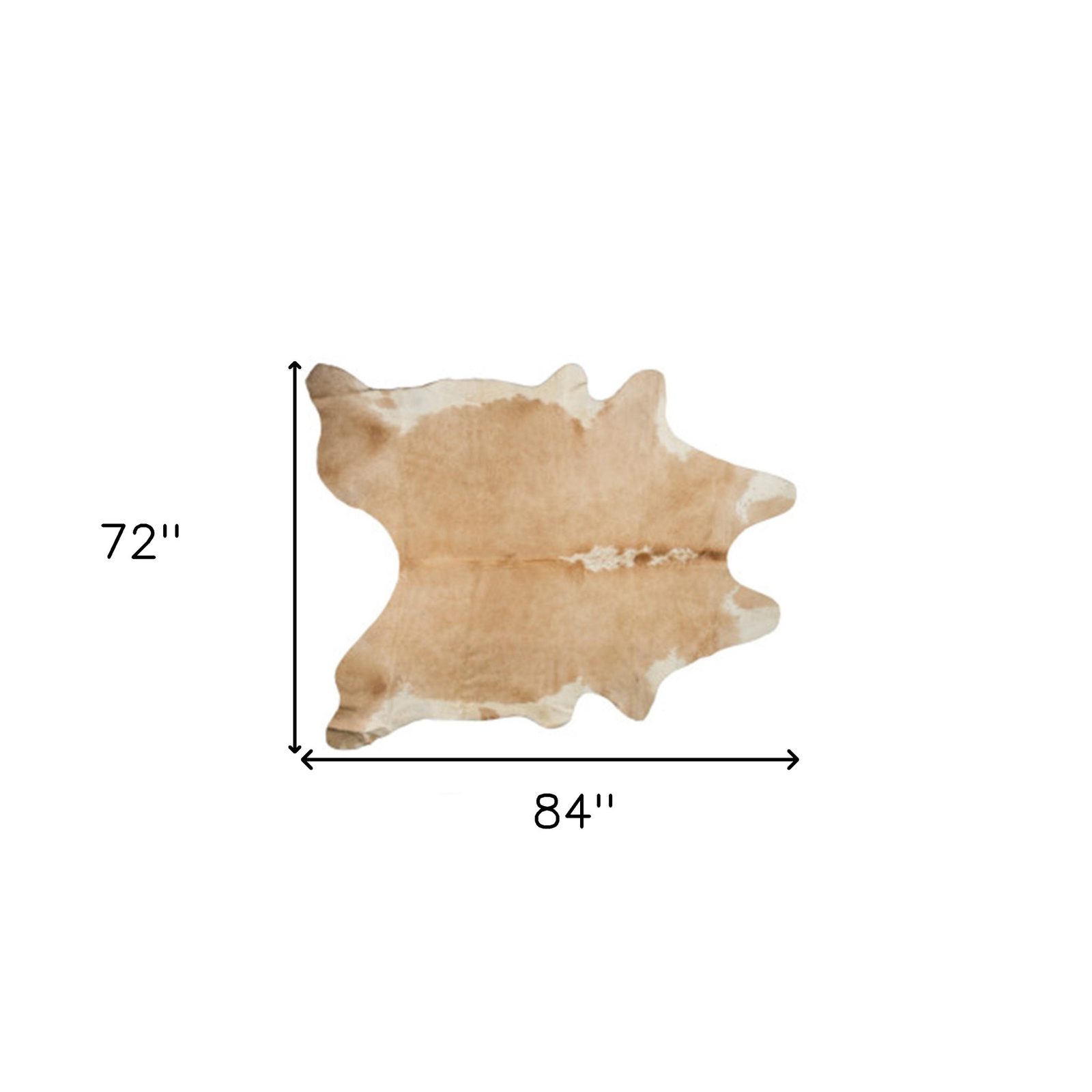6′ X 7′ Tan And White Cowhide Print Area Rug