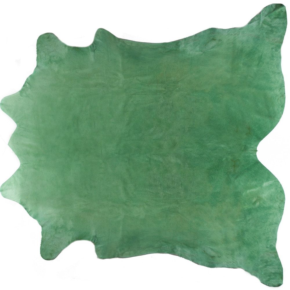 6′ X 7′ Green Cowhide Area Rug