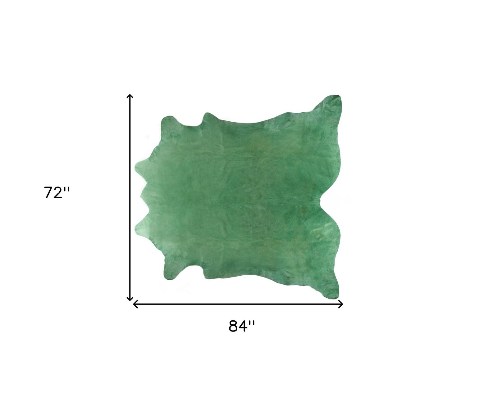 6′ X 7′ Green Cowhide Area Rug