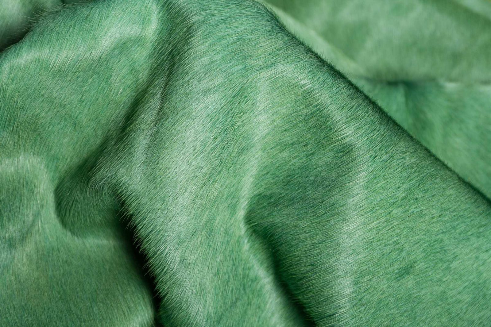 6′ X 7′ Green Cowhide Area Rug