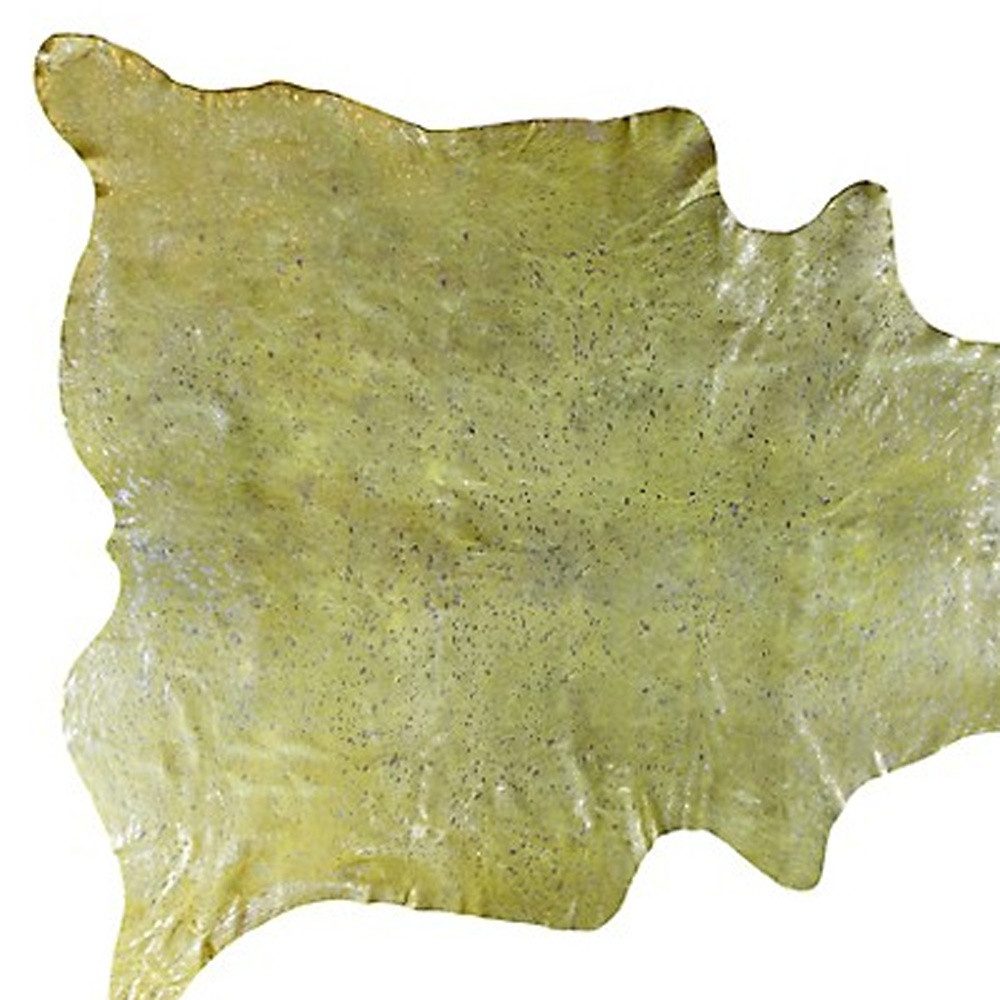 6′ X 7′ Lime Green Cowhide Print Area Rug