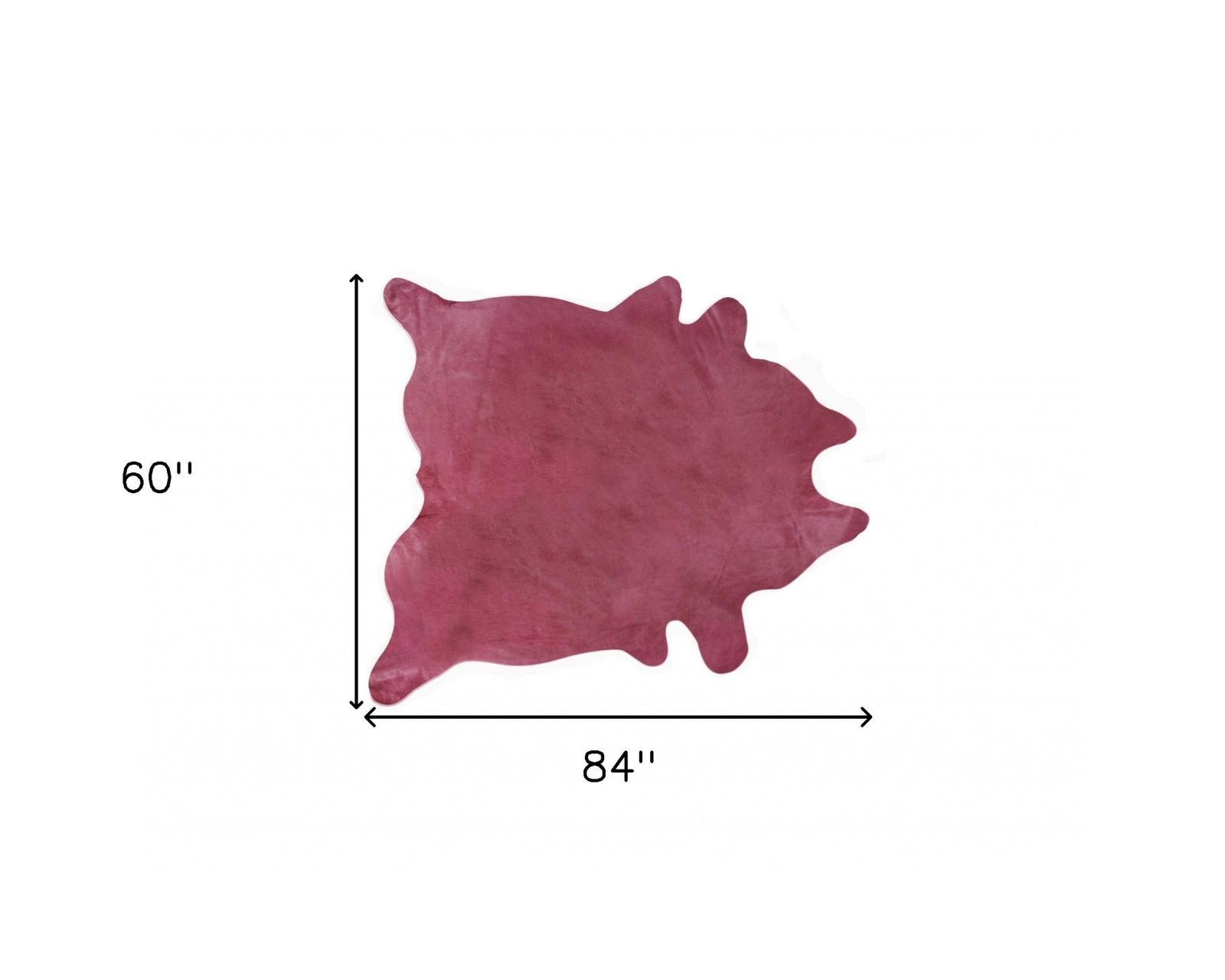 5′ X 7′ Fuchsia Cowhide Area Rug