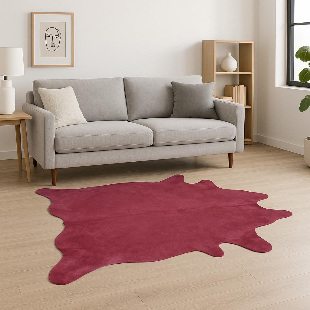 5′ X 7′ Fuchsia Cowhide Area Rug
