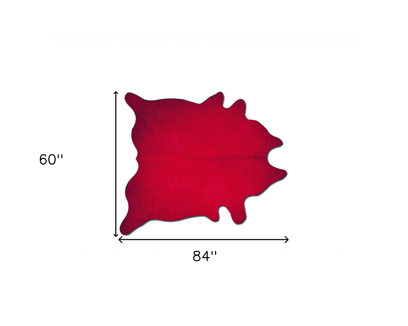 5′ X 7′ Red Cowhide Area Rug
