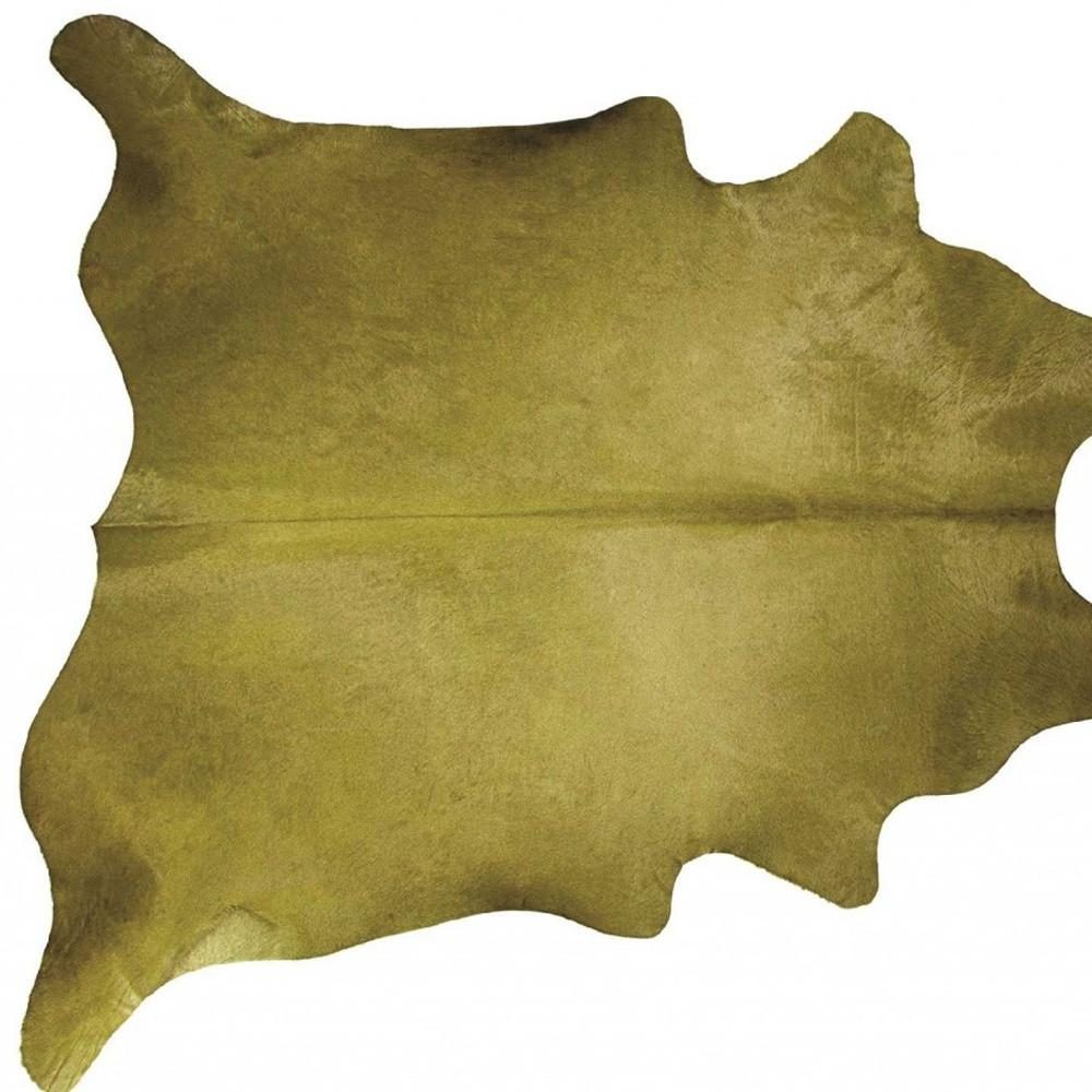 5′ X 7′ Lime Green Cowhide Area Rug