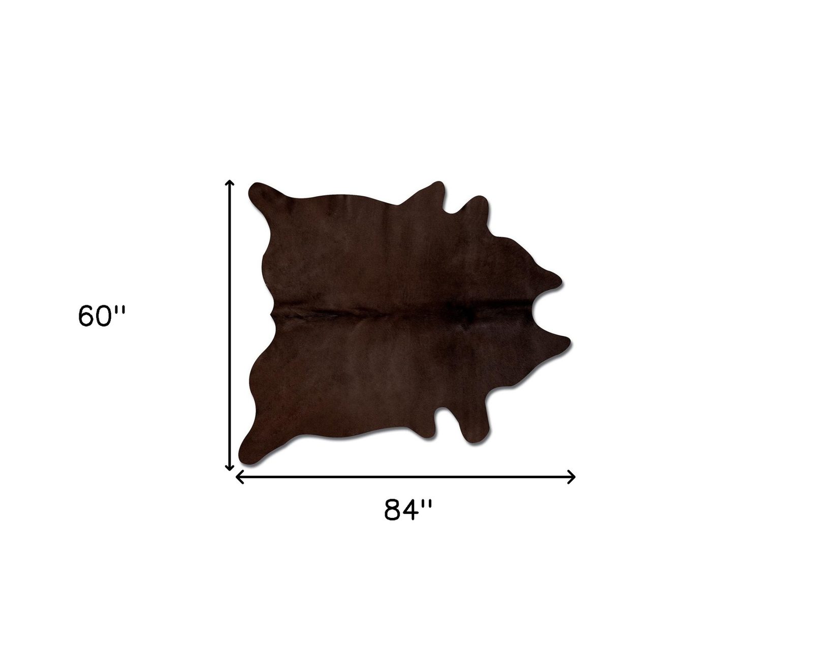 5′ X 7′ Chocolate Cowhide Area Rug