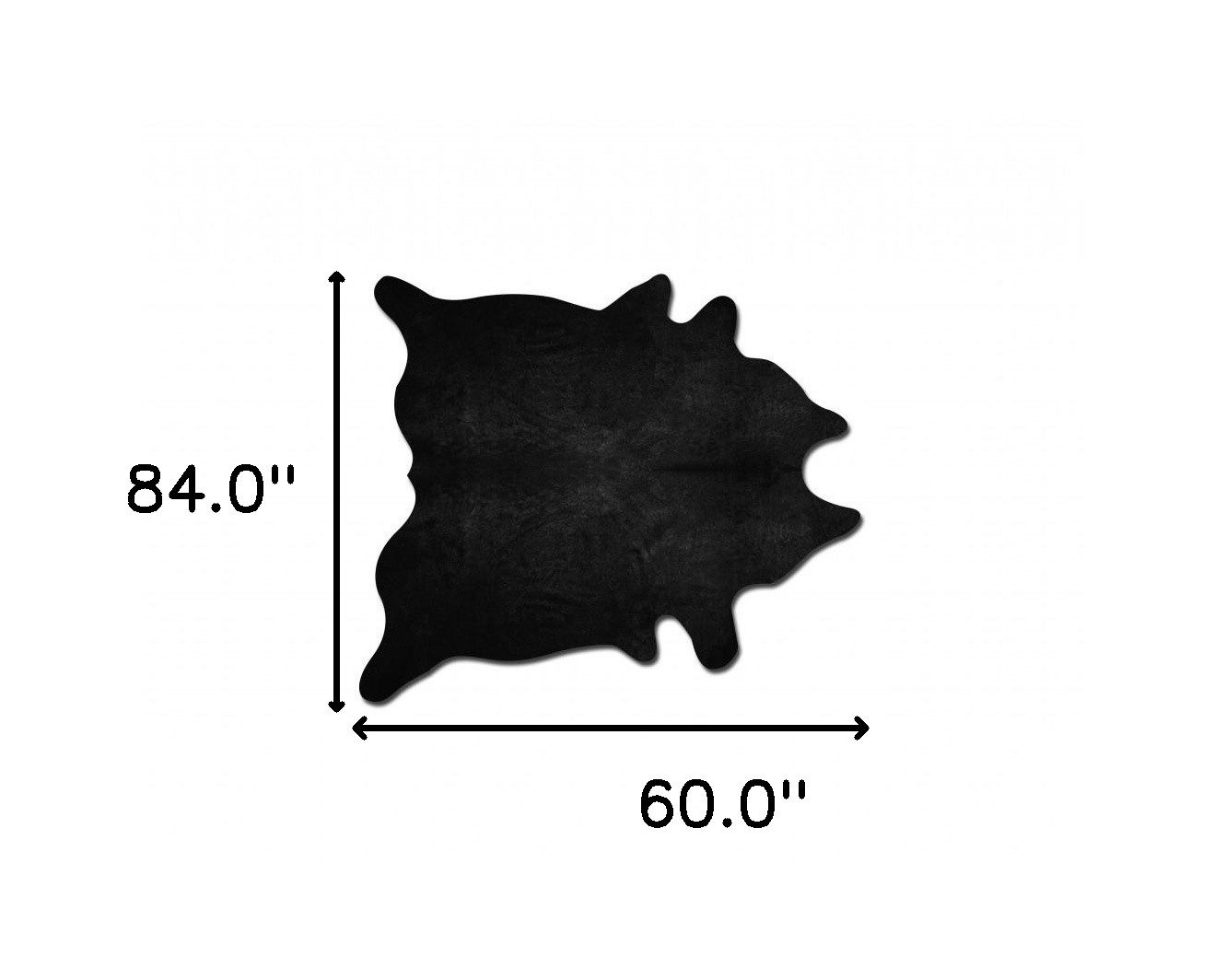 5′ X 7′ Black Cowhide Area Rug