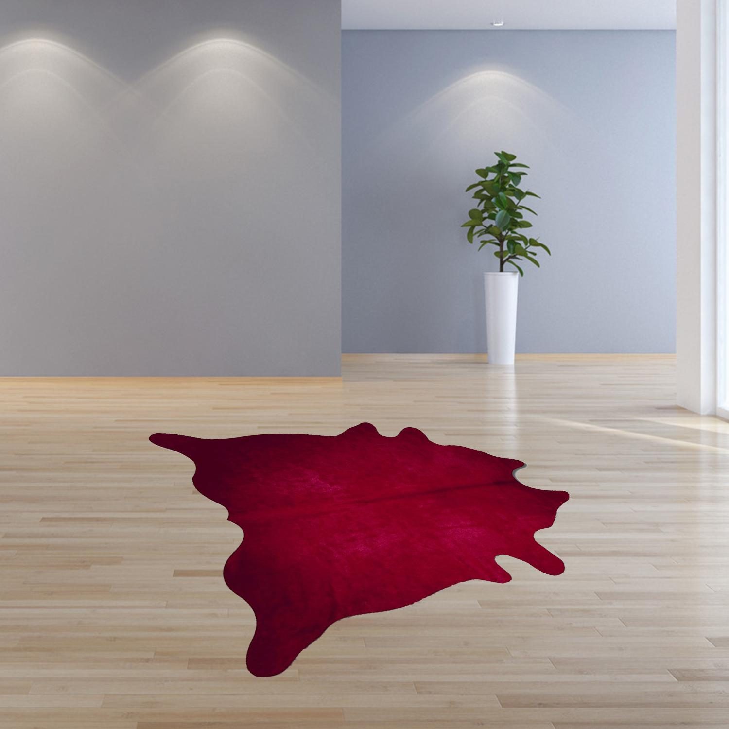 5′ X 7′ Burgundy Cowhide Area Rug