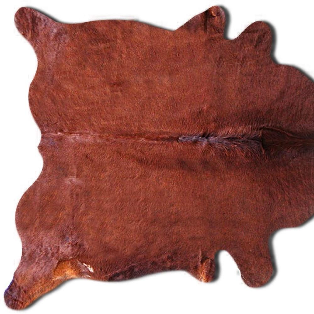 5′ X 7′ Brown Cowhide Print Area Rug