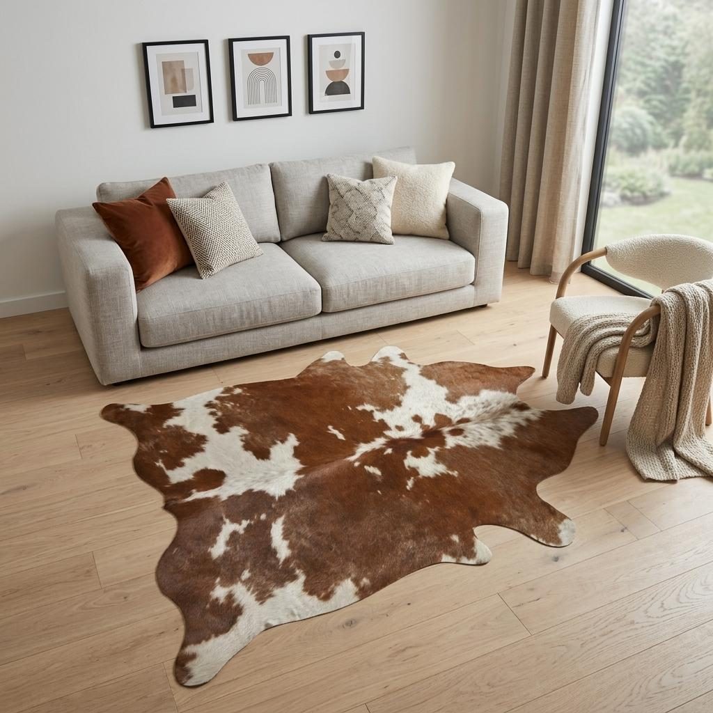 5′ X 7′ Brown And White Cowhide Area Rug II