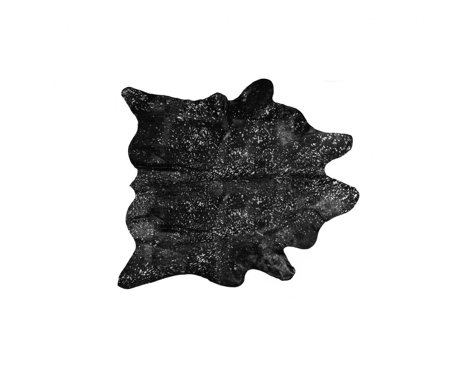 5′ X 7′ Black And Silver Cowhide Print Area Rug