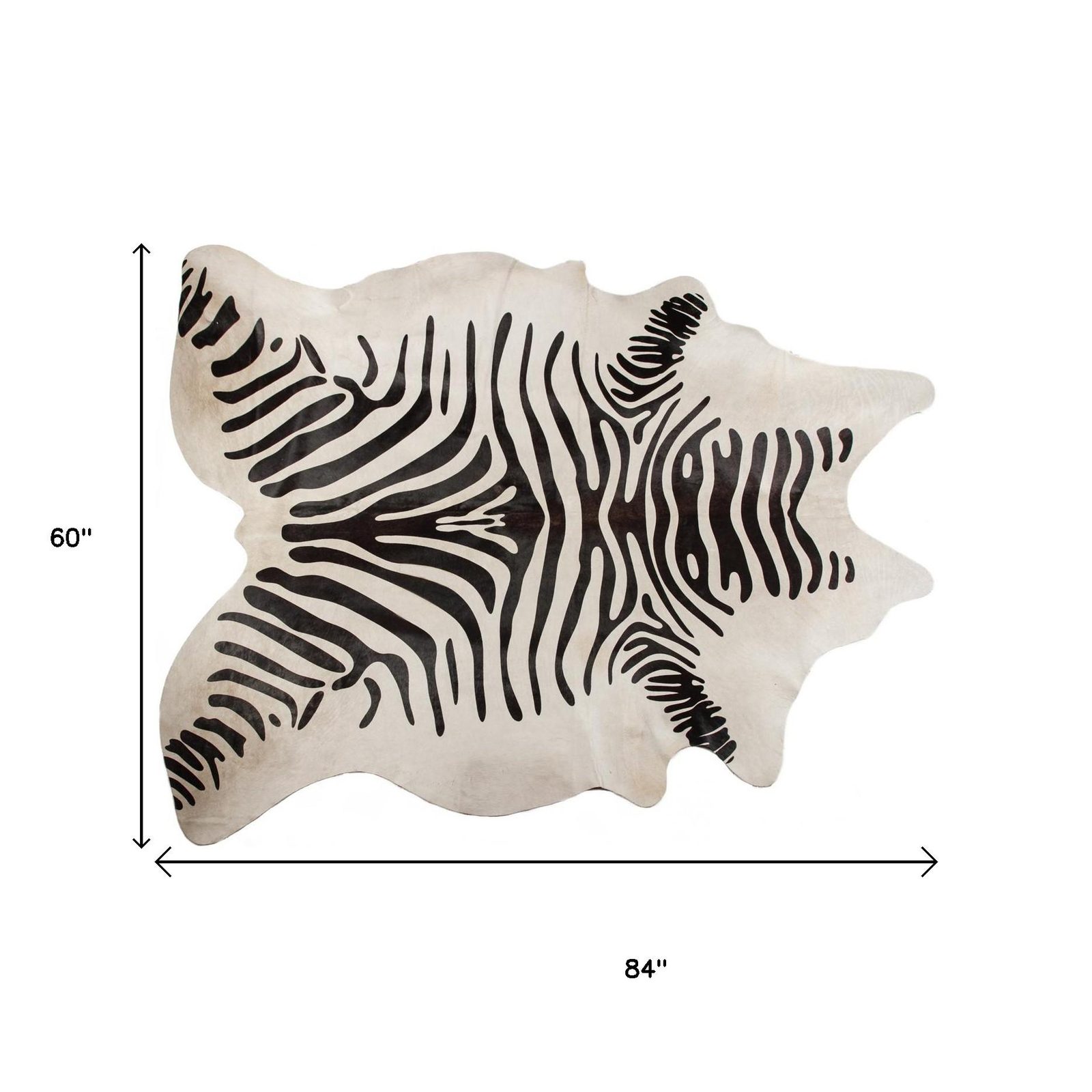 5′ X 7′ Zebra Stripe Natural Cowhide Area Rug