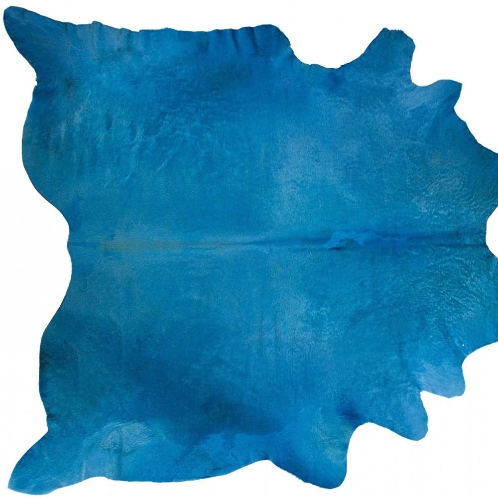 5′ X 7′ Blue Cowhide Handmade Area Rug