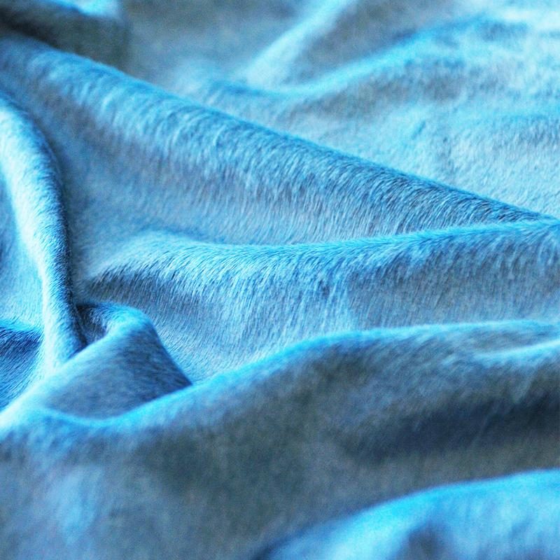 5′ X 7′ Blue Cowhide Handmade Area Rug