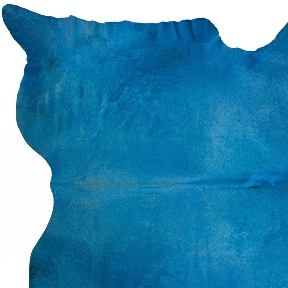 5′ X 7′ Blue Cowhide Handmade Area Rug