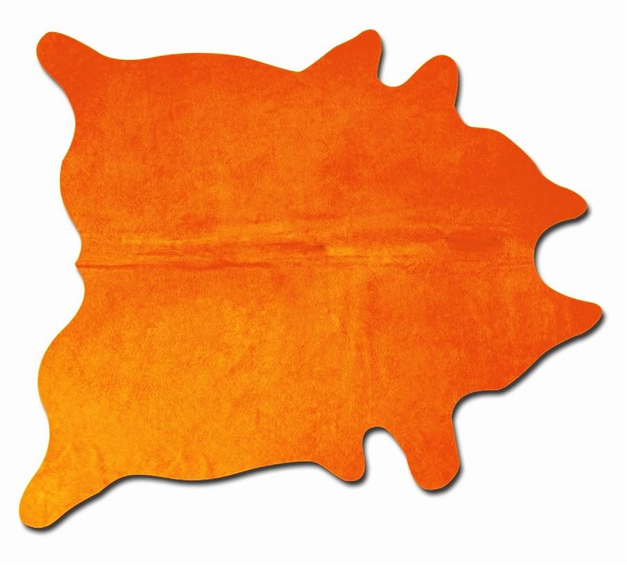 5′ X 7′ Orange Cowhide Area Rug