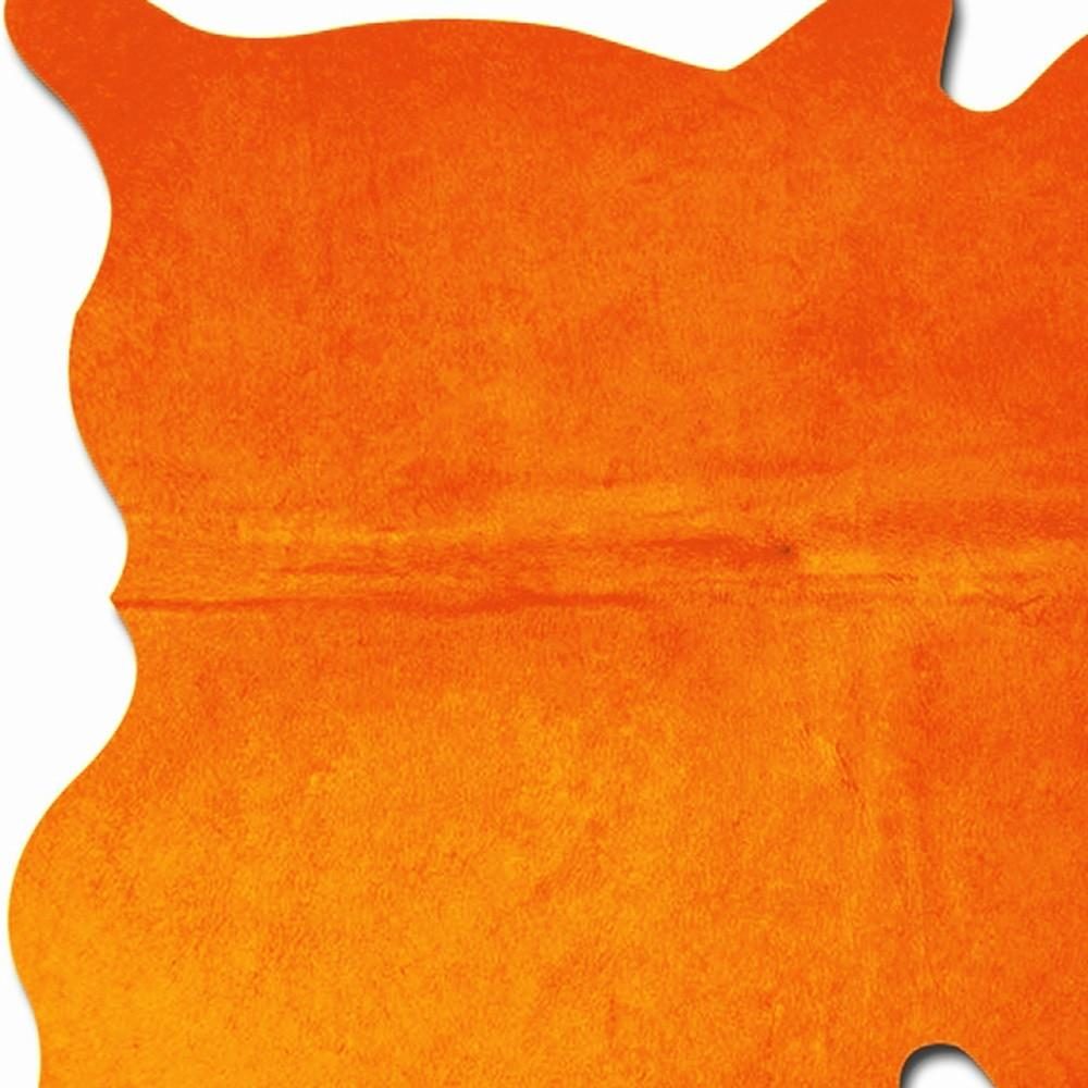5′ X 7′ Orange Cowhide Area Rug