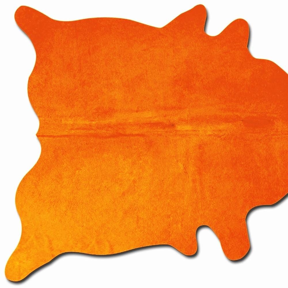 5′ X 7′ Orange Cowhide Area Rug