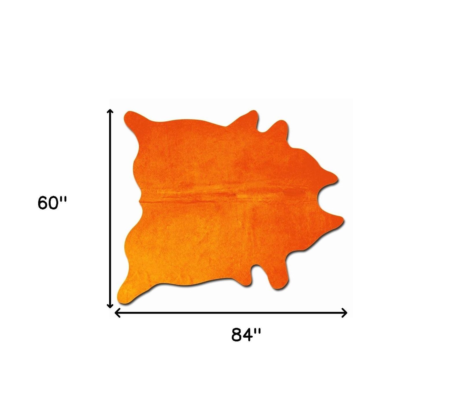 5′ X 7′ Orange Cowhide Area Rug