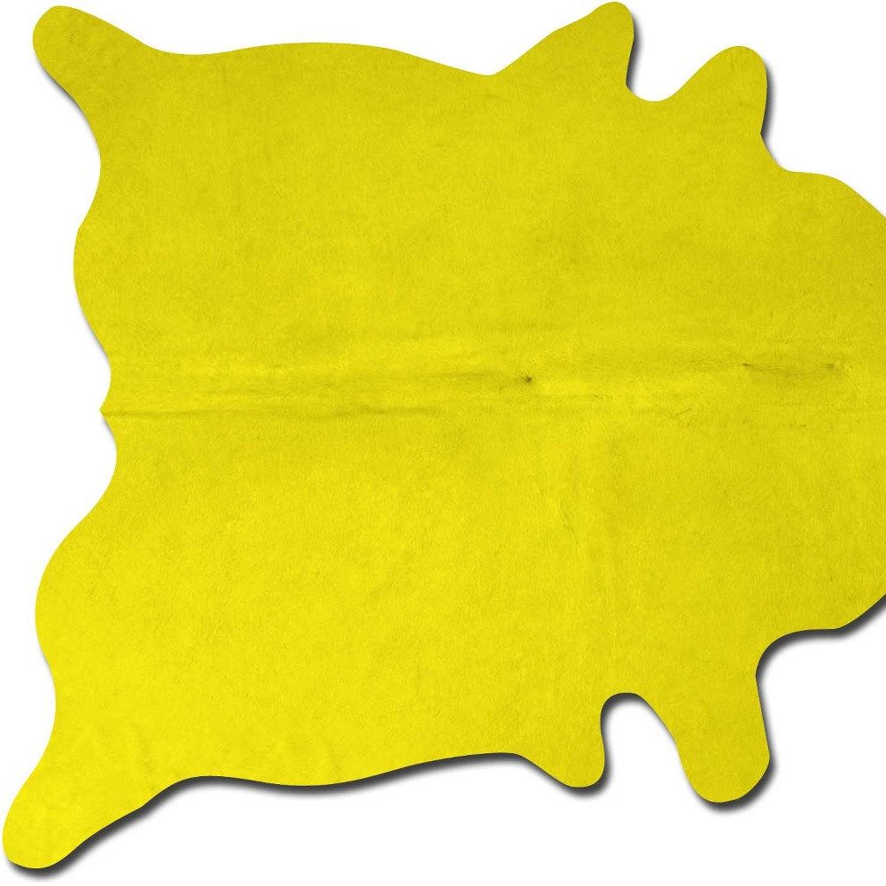 5′ X 7′ Yellow Cowhide Area Rug