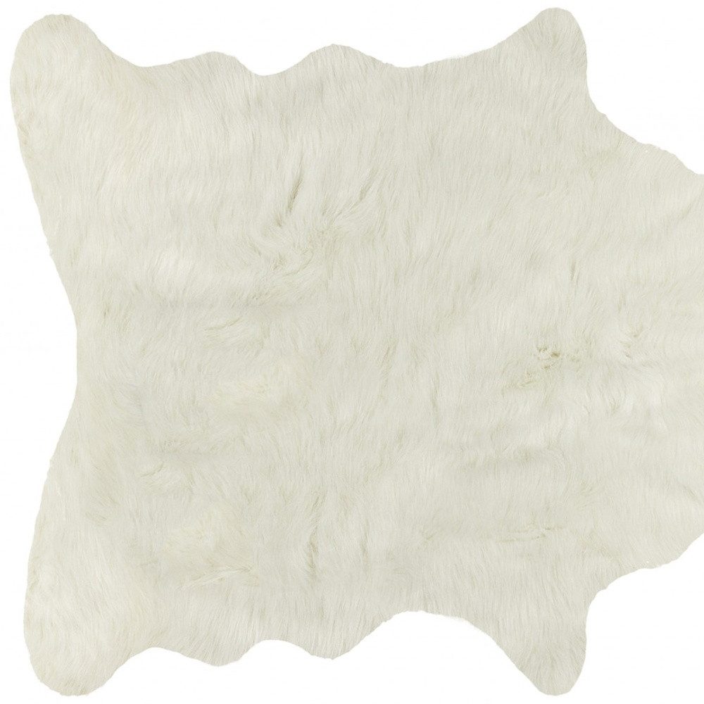 4′ X 5′ Off White Faux Cowhide Area Rug