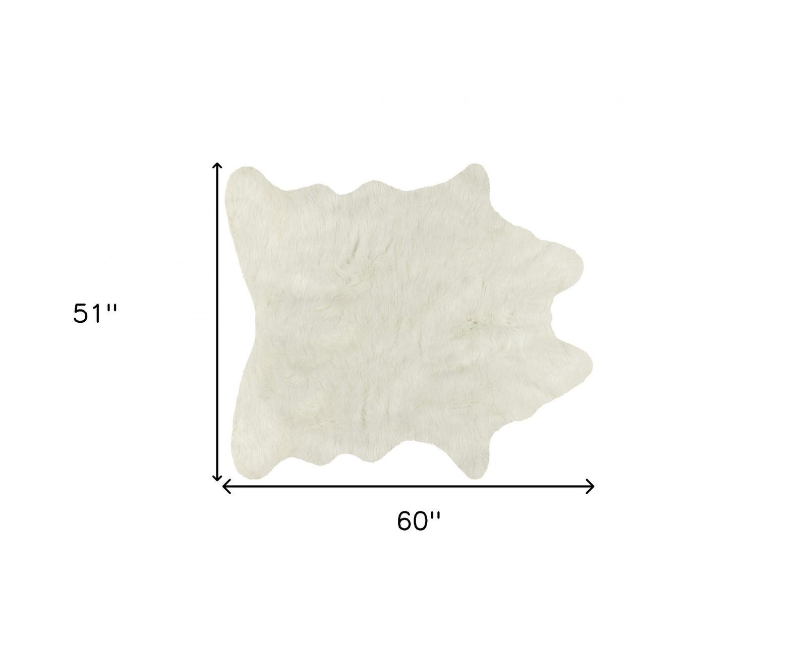 4′ X 5′ Off White Faux Cowhide Area Rug