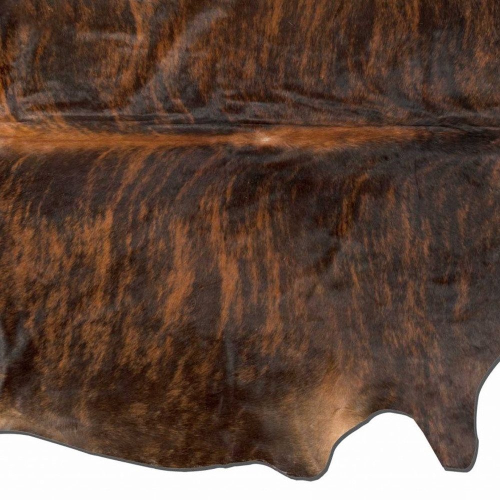5′ X 7′ Brown And Black Cowhide Print Area Rug