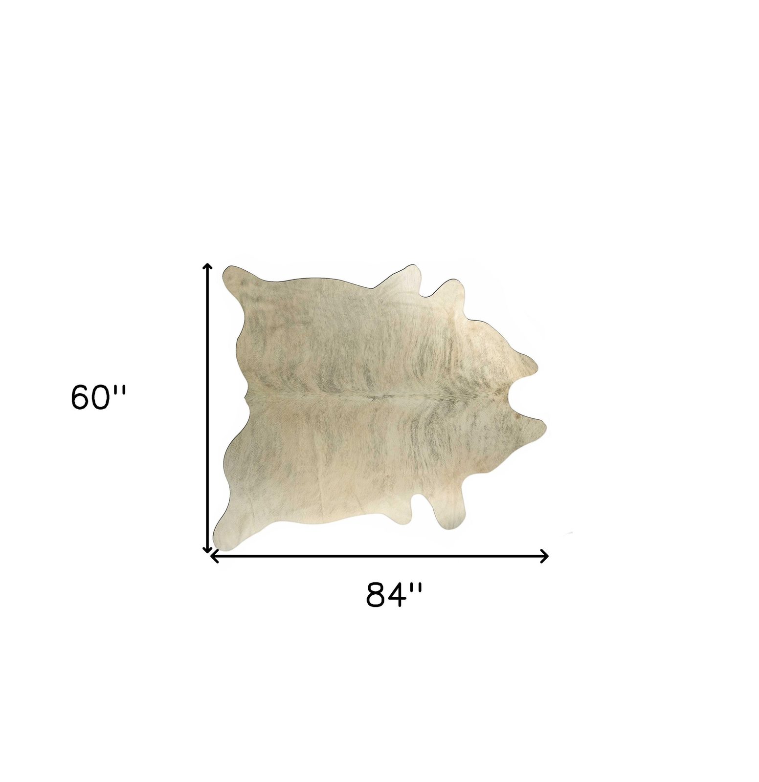 5′ X 7′ Ivory Cowhide Print Area Rug