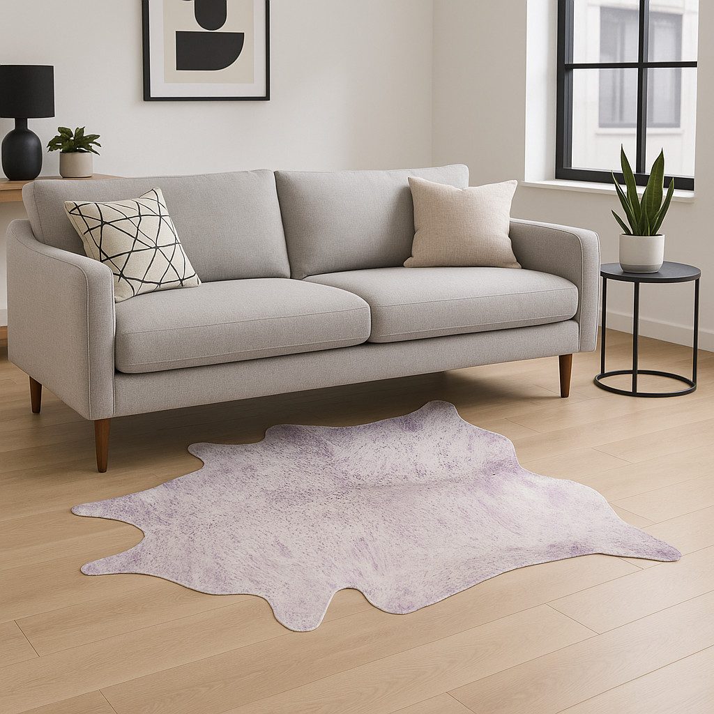 6′ X 7′ Gray Cowhide Print Area Rug II