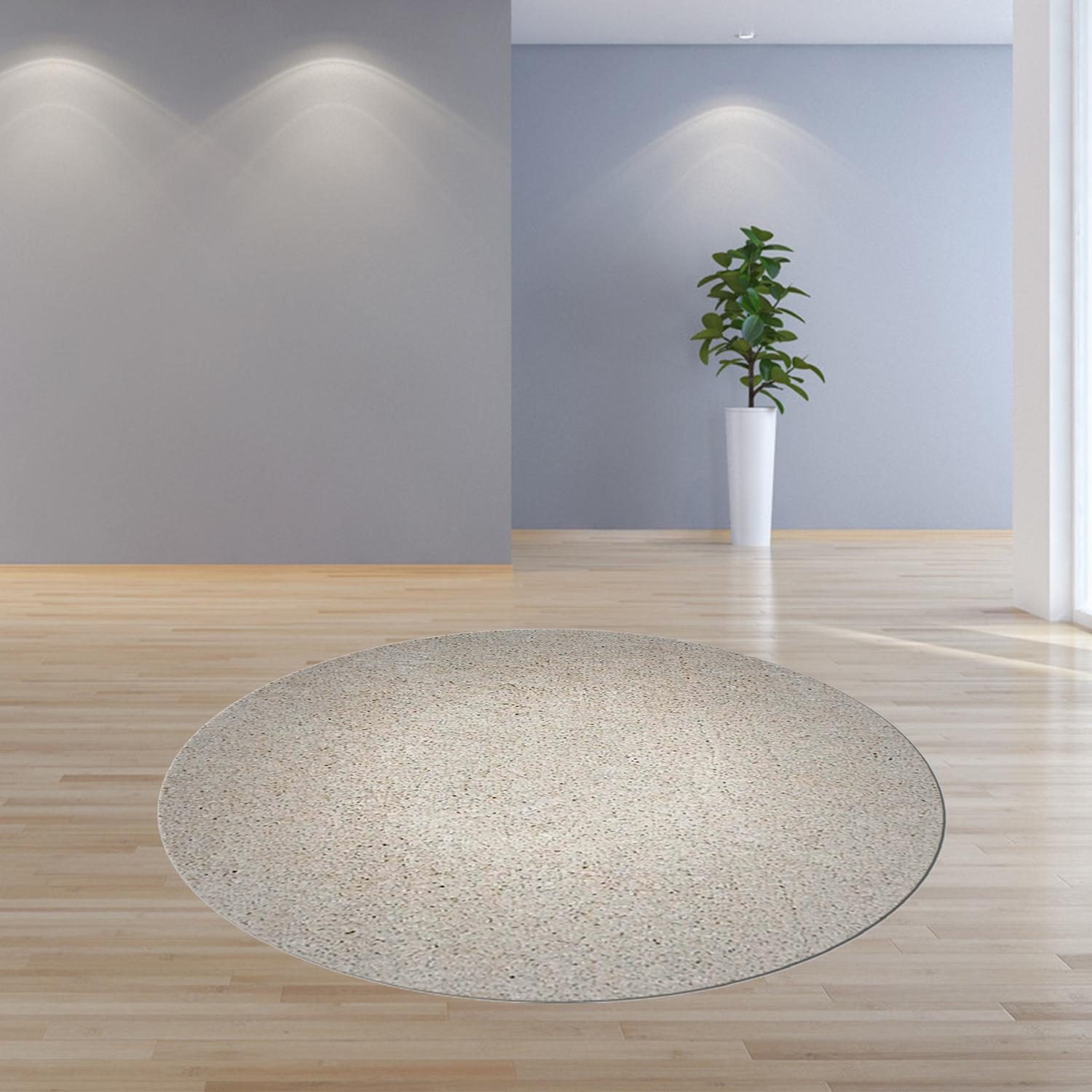 8′ Ivory Hand Woven Round Rug