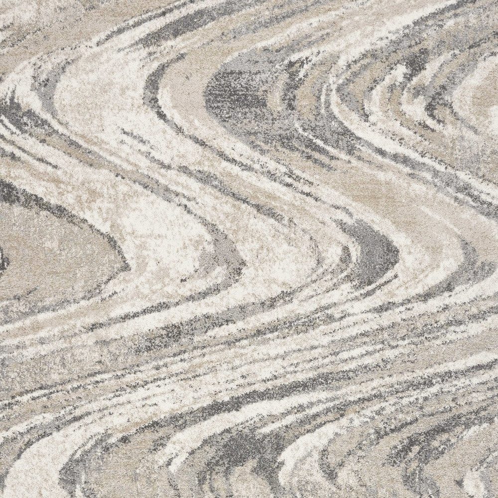 7′ X 9′ Gray And Tan Abstract Area Rug