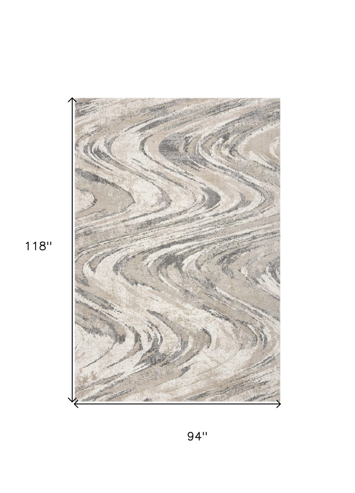 7′ X 9′ Gray And Tan Abstract Area Rug