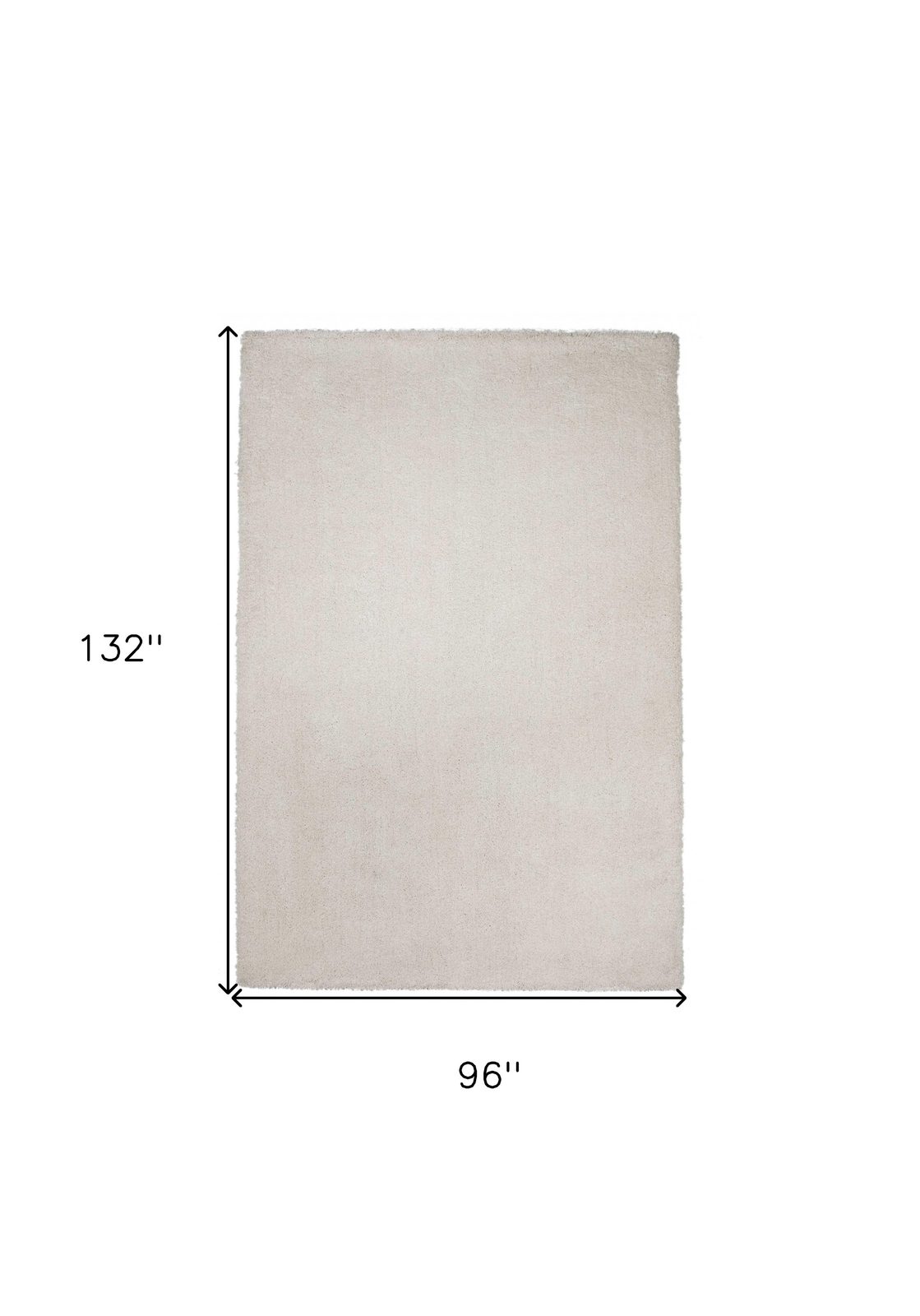 8′ X 11′ Ivory Shag Hand Woven Area Rug