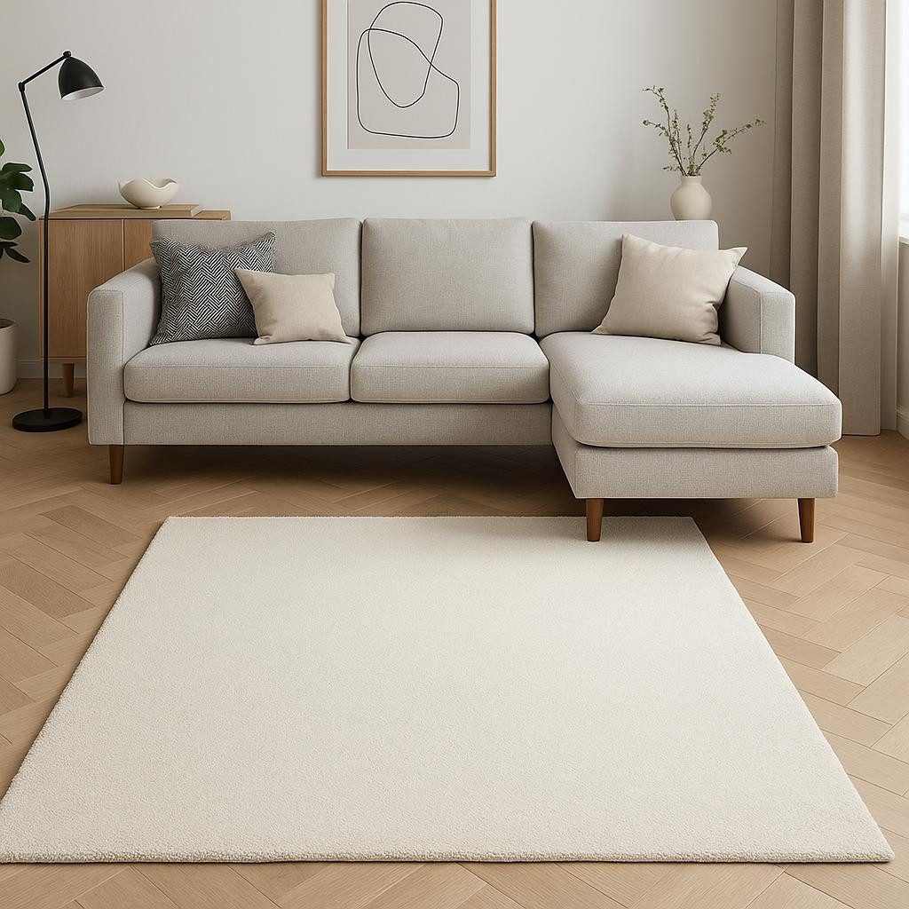 8′ X 11′ Ivory Shag Hand Woven Area Rug