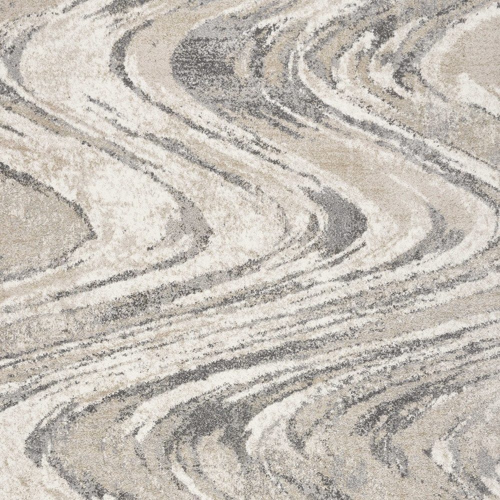 9′ X 13′ Gray And Tan Abstract Area Rug