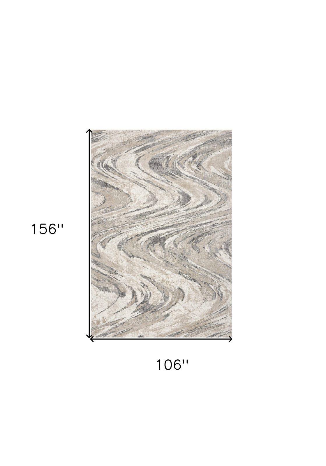 9′ X 13′ Gray And Tan Abstract Area Rug