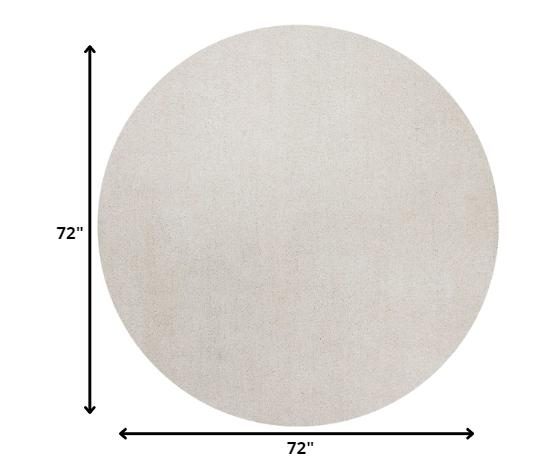 6′ Ivory Shag Round Rug