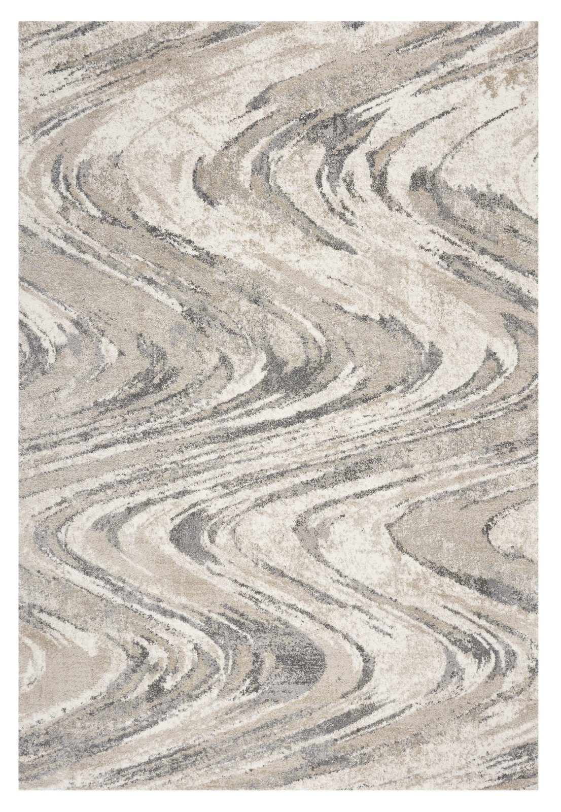 5′ X 8′ Gray And Tan Abstract Area Rug