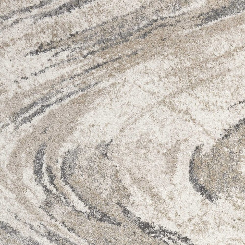 5′ X 8′ Gray And Tan Abstract Area Rug